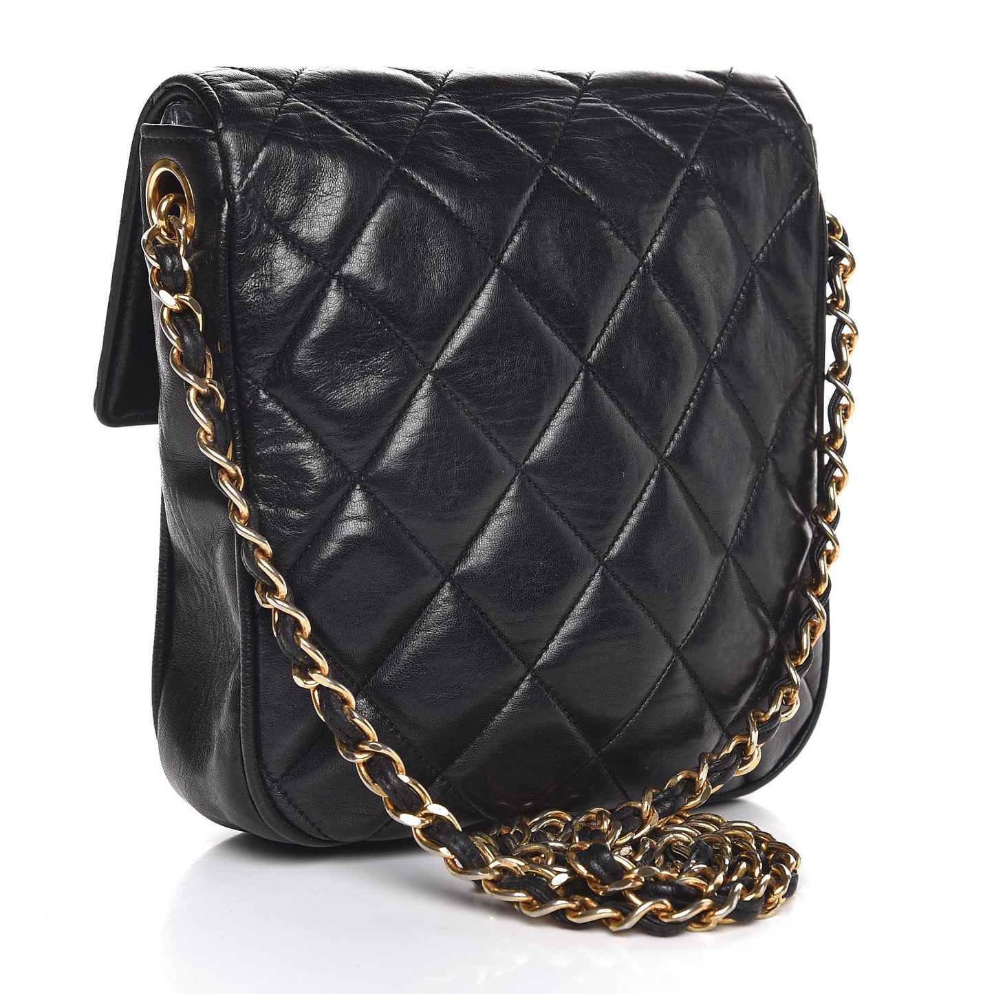Lambskin Quilted Small Flap Black