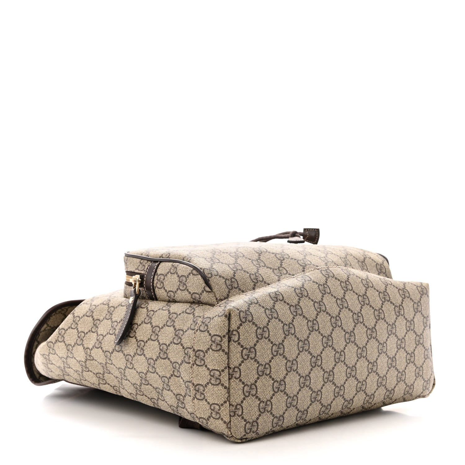 Gucci GG Supreme Monogram Medium Single Buckle Rucksack Backpack Beige Ebony Brown 4 of 11