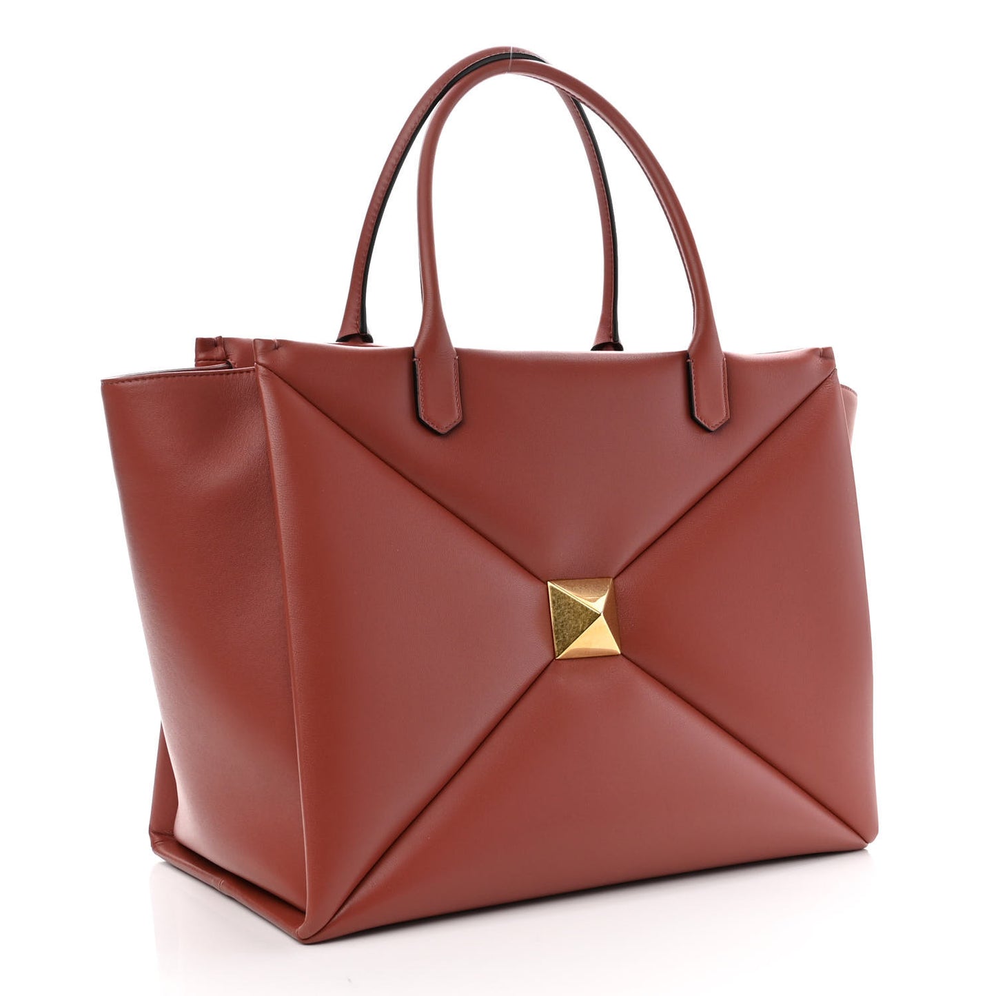 Nappa Large One Stud Handbag Gingerbread