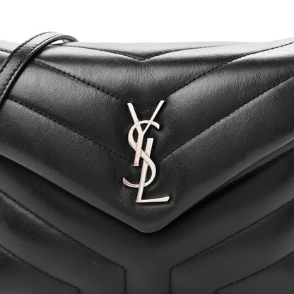 Saint Laurent Calfskin Y Quilted Monogram Toy Loulou Crossbody Bag Black 9 of 14