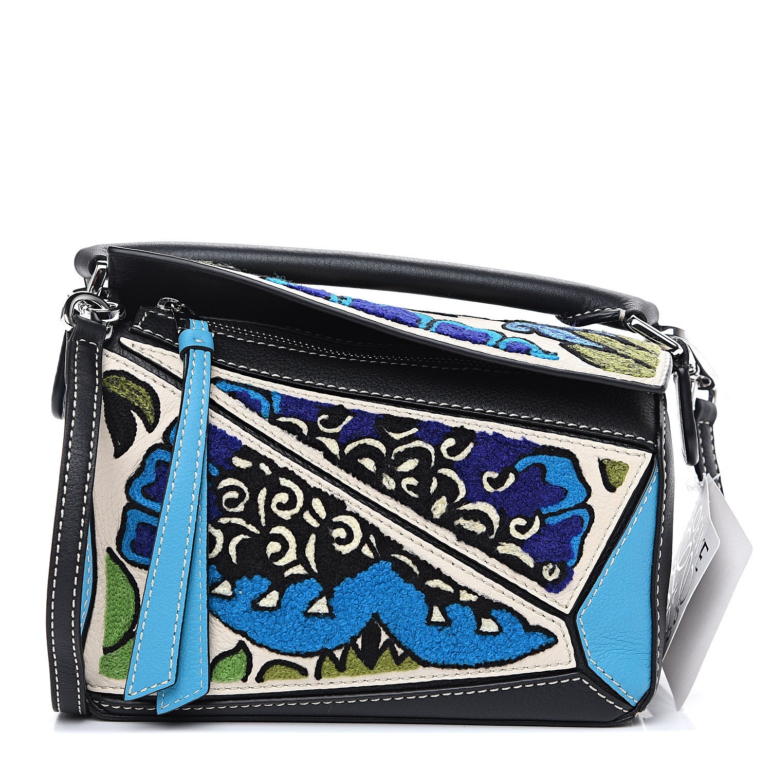 Loewe X William De Morgan Calfskin Embroidered Mini Puzzle Bag Black Multicolor 1 of 8