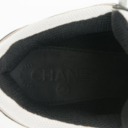 Chanel Suede Calfskin CC Sneakers 40 Navy White Gold 7 of 7