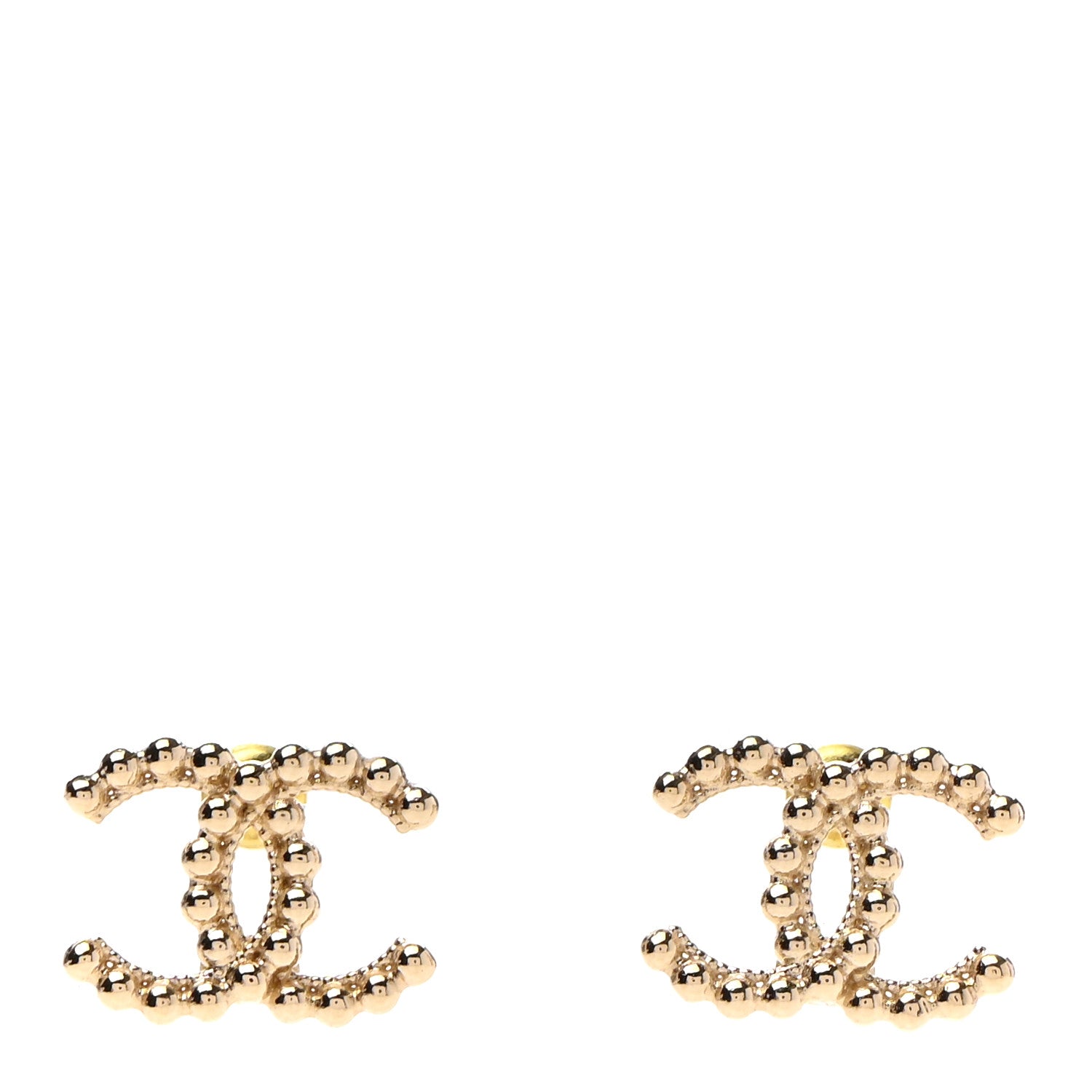Chanel Metal Bead CC Earrings Gold 1 of 4