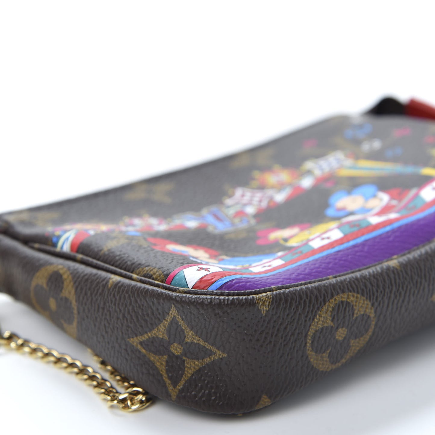Monogram 2020 Christmas Animation Bumper Cars Mini Pochette Accessories Coquelicot