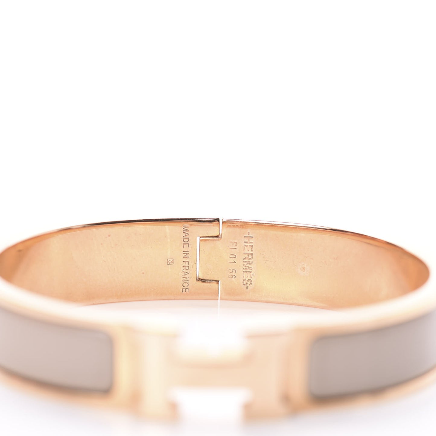 Enamel Narrow Clic Clac H Bracelet PM Marron Glace