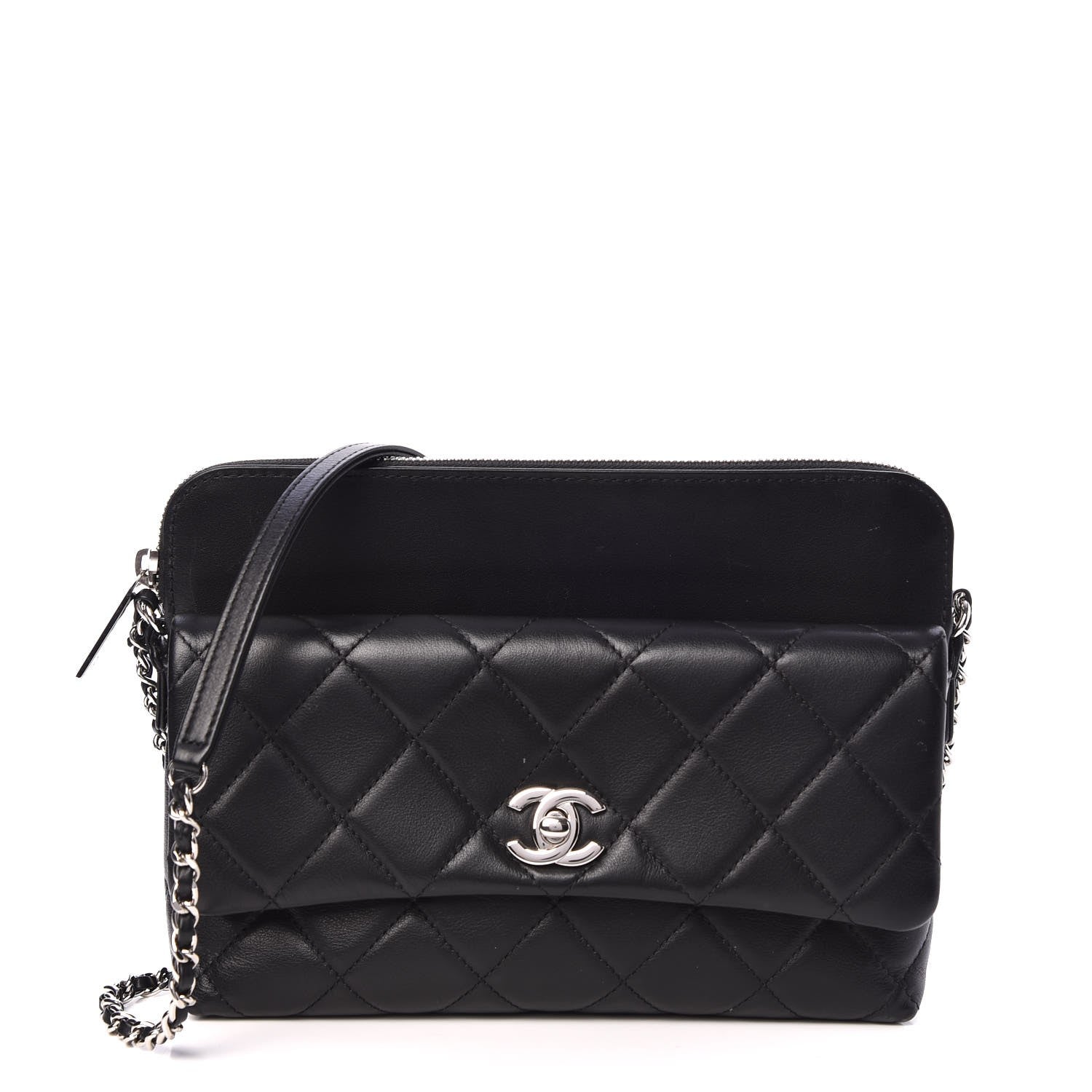 Chanel Calfskin Quilted Crossbody Bag Black 1 of 9