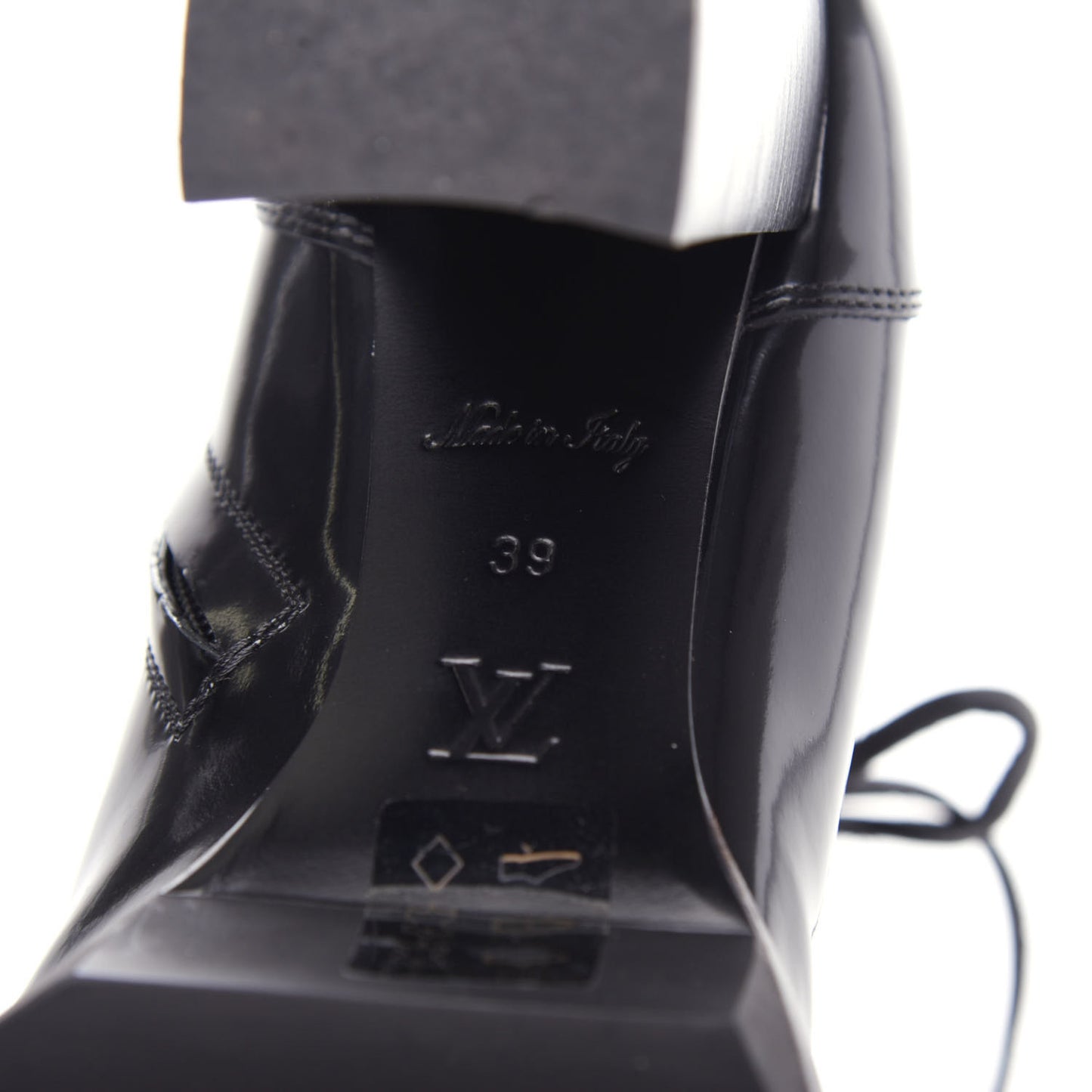 Patent Calfskin Star Trail Ankle Boots 39 Black