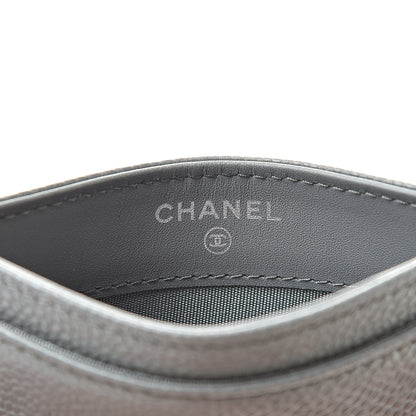 Chanel Caviar Timeless CC Card Holder Wallet Grey 6 of 10