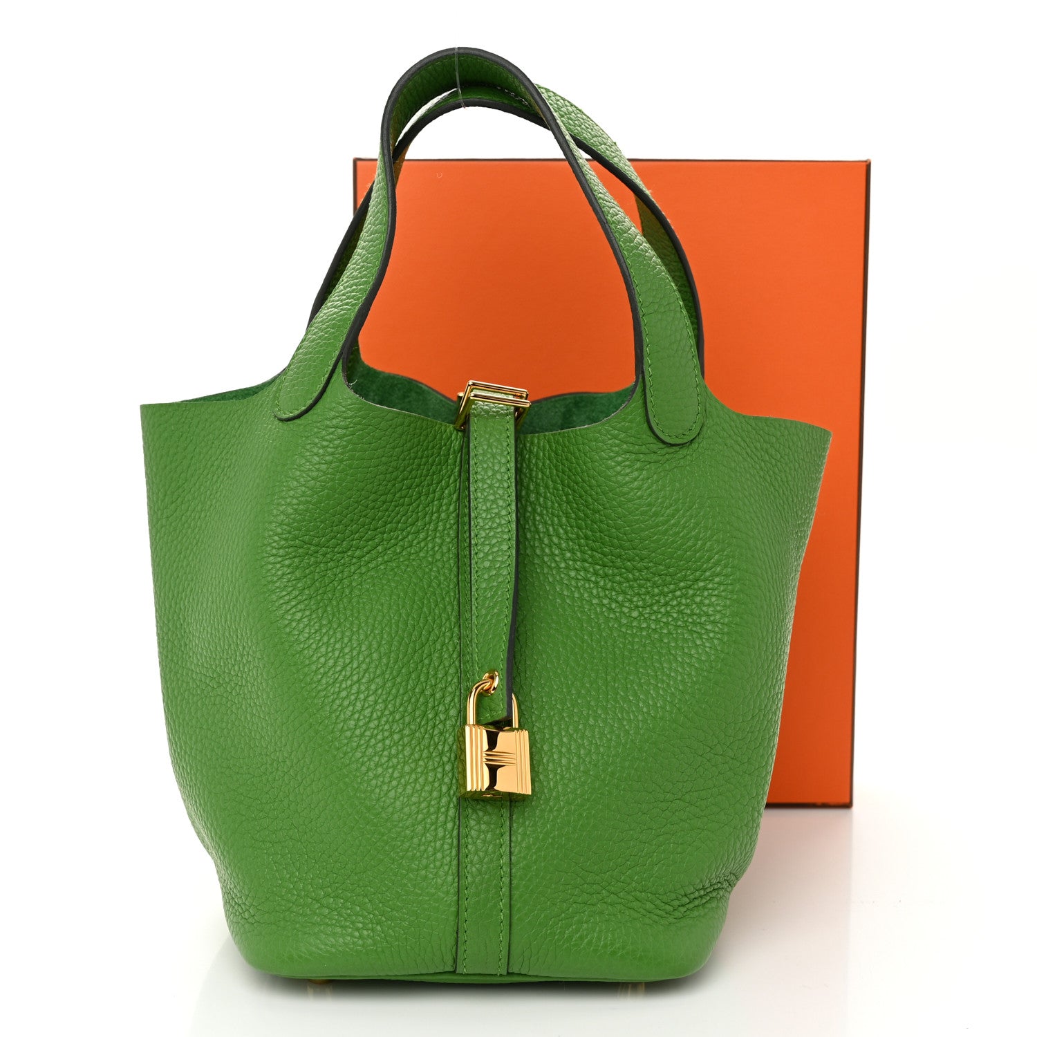 Hermes Taurillon Clemence Picotin Lock 18 PM Vert Yucca 11 of 11