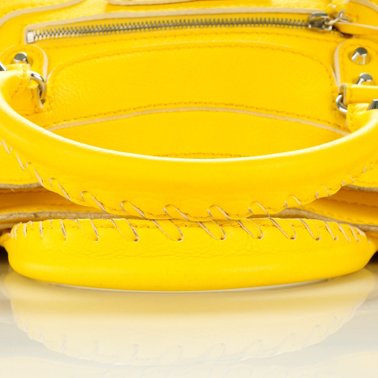 Supple Grained Calfskin Classic Silver Hardware Highlight City Jaune Soleil