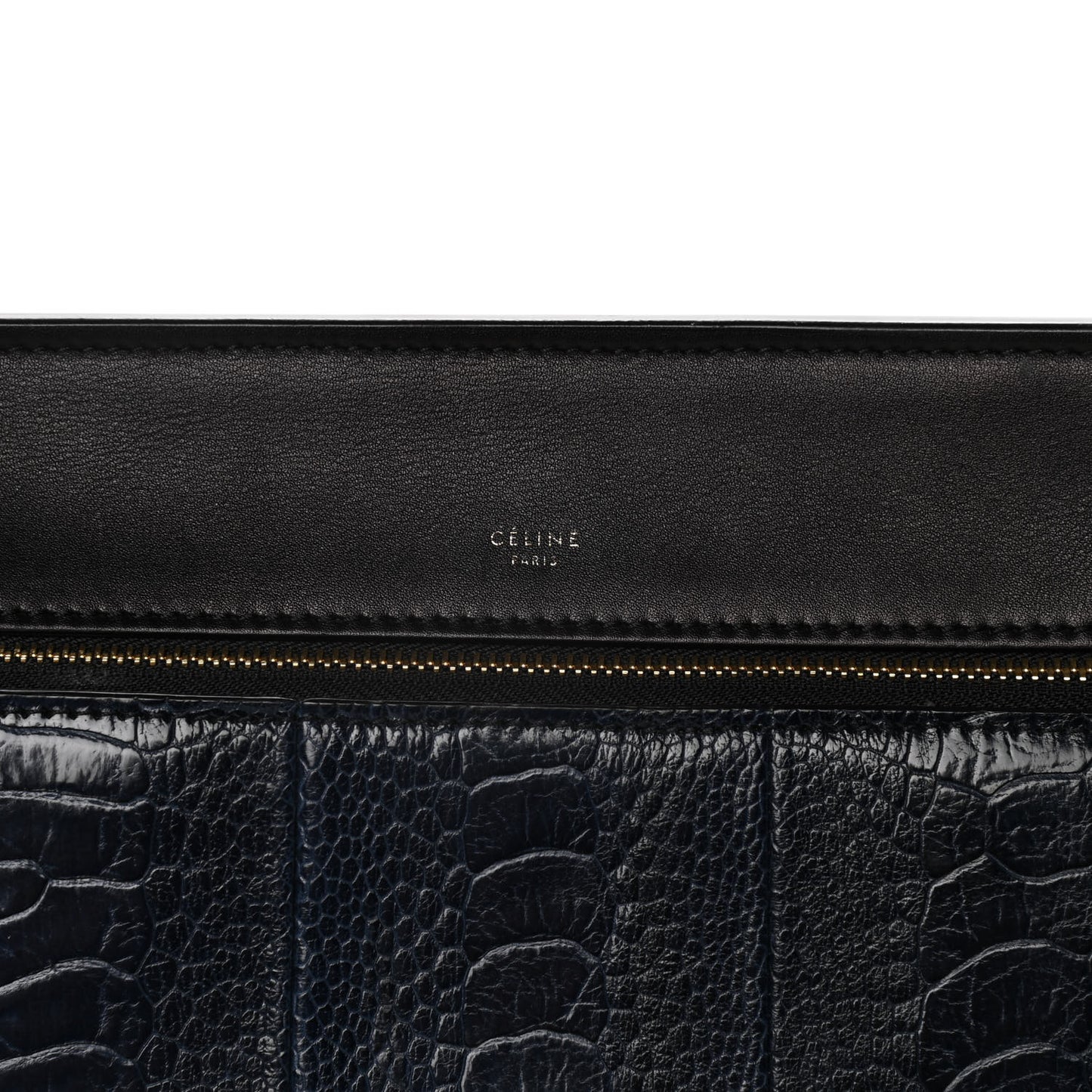 Smooth Calfskin Ostrich Leg Medium Edge Shoulder Bag Black