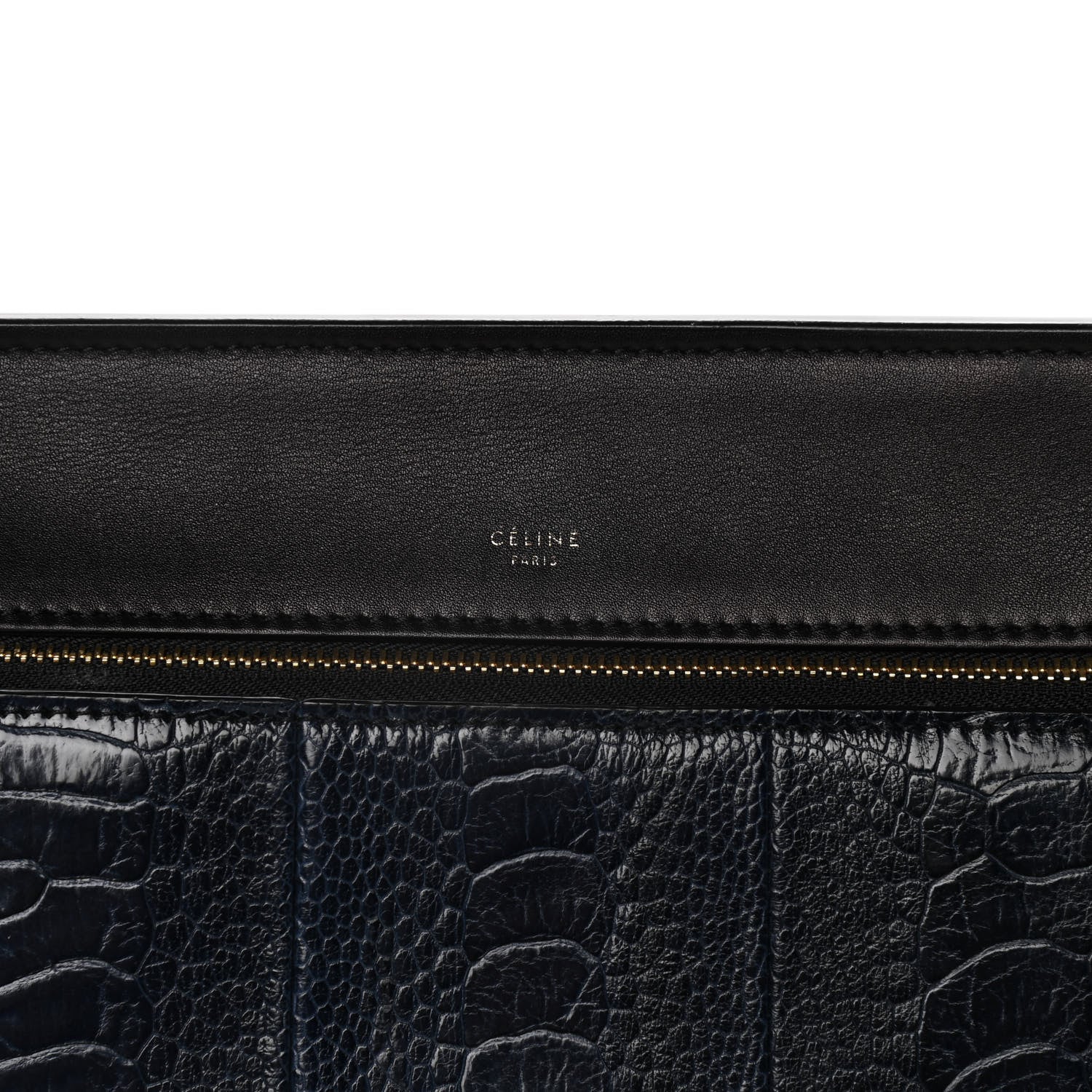 Celine Smooth Calfskin Ostrich Leg Medium Edge Shoulder Bag Black 8 of 21