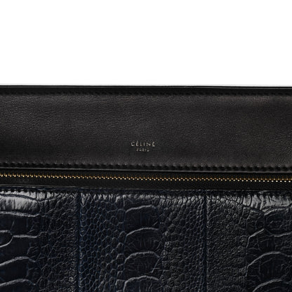 Celine Smooth Calfskin Ostrich Leg Medium Edge Shoulder Bag Black 8 of 21