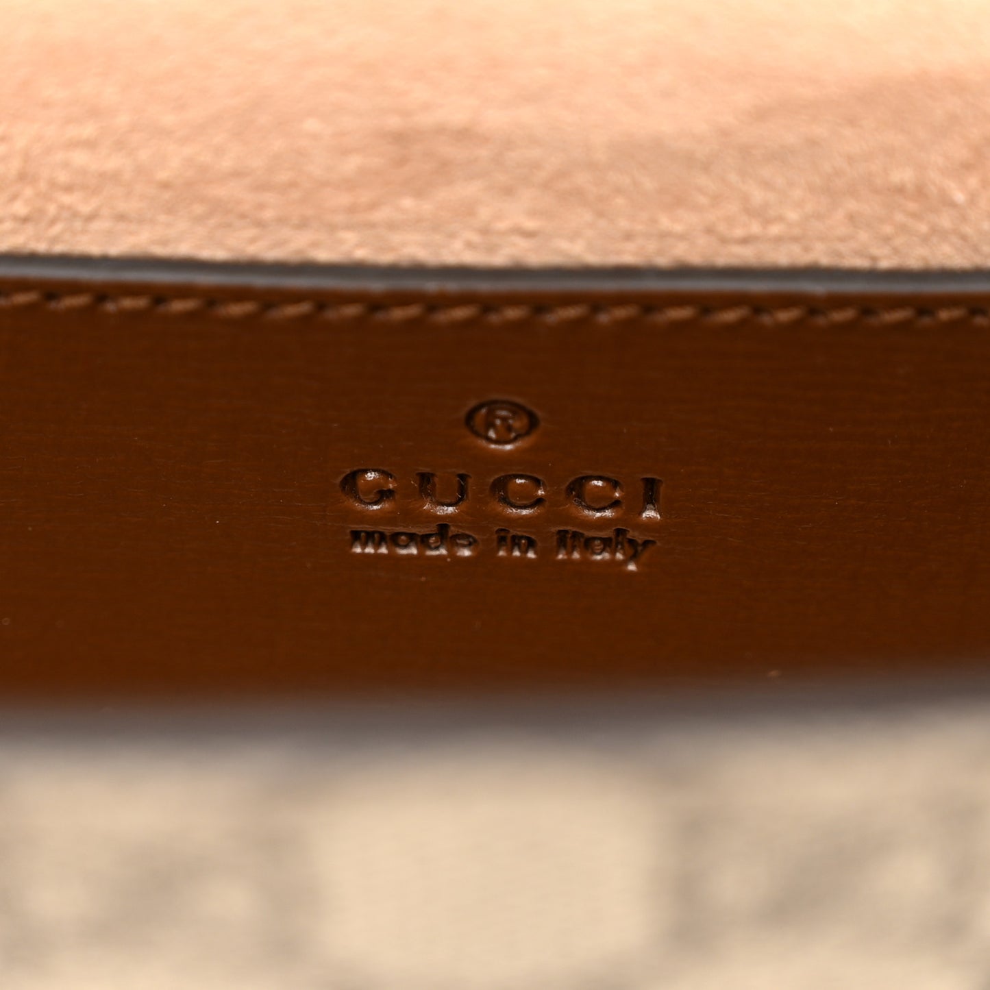 GG Supreme Monogram Azalea Calfskin Web Mini Horsebit 1955 Chain Shoulder Bag Beige Ebony Brown Sugar