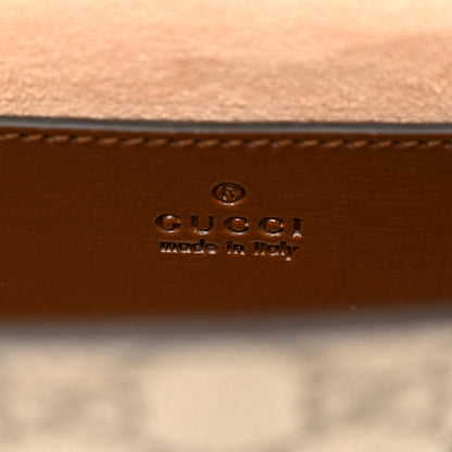 Gucci GG Supreme Monogram Azalea Calfskin Web Mini Horsebit 1955 Chain Shoulder Bag Beige Ebony Brown Sugar 6 of 10