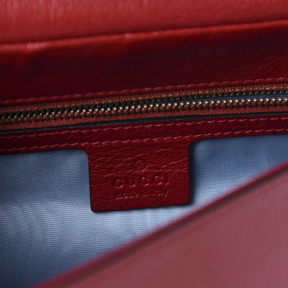 Gucci Calfskin Diagonal GG Medium Thiara Double Envelope Shoulder Bag Black Red 9 of 11