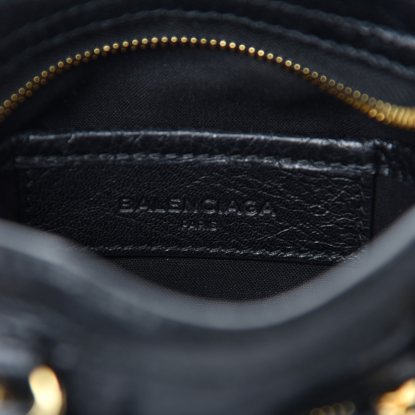 Agneau Classic Gold Hardware Nano City Black