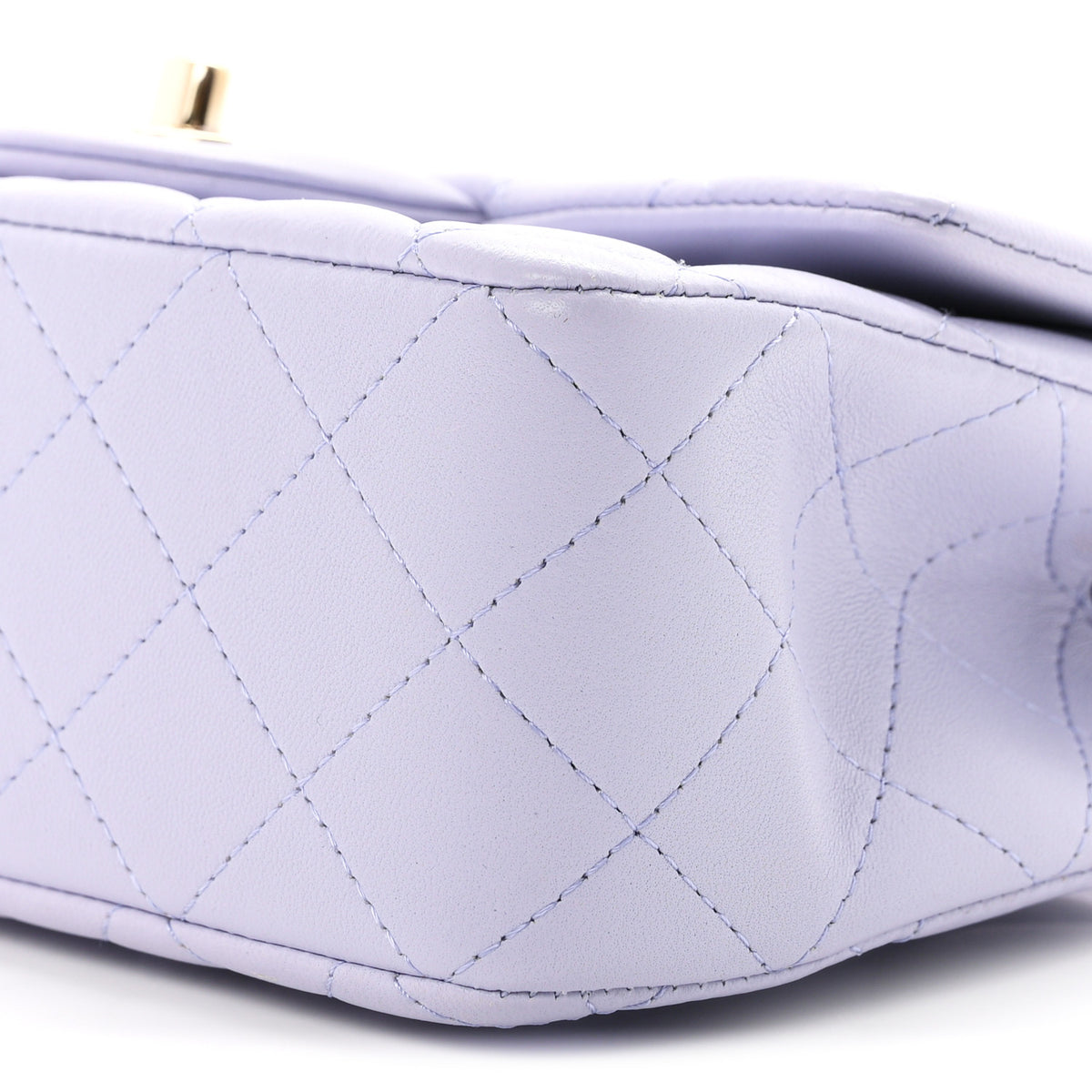 Chanel Lambskin Quilted Mini Top Handle Rectangular Flap Light Purple 10 of 11