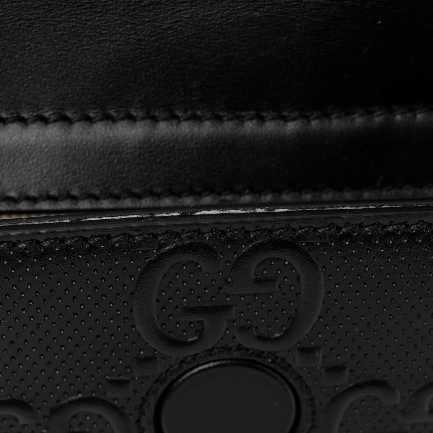 Gucci Calfskin GG Tennis Embossed Pocket Belt Bag Black 11 of 11