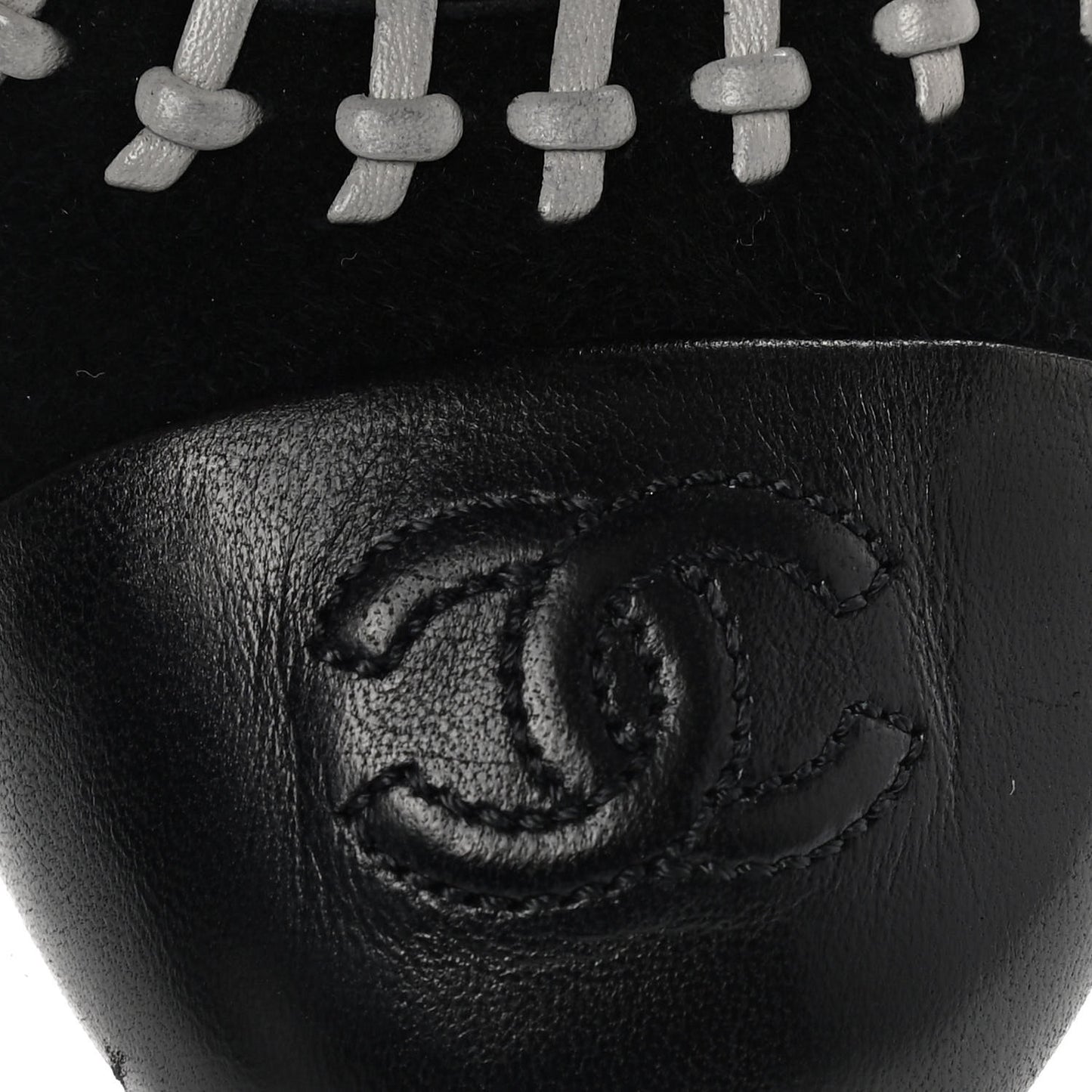 Suede Lambskin Short Boots 37.5 Black White
