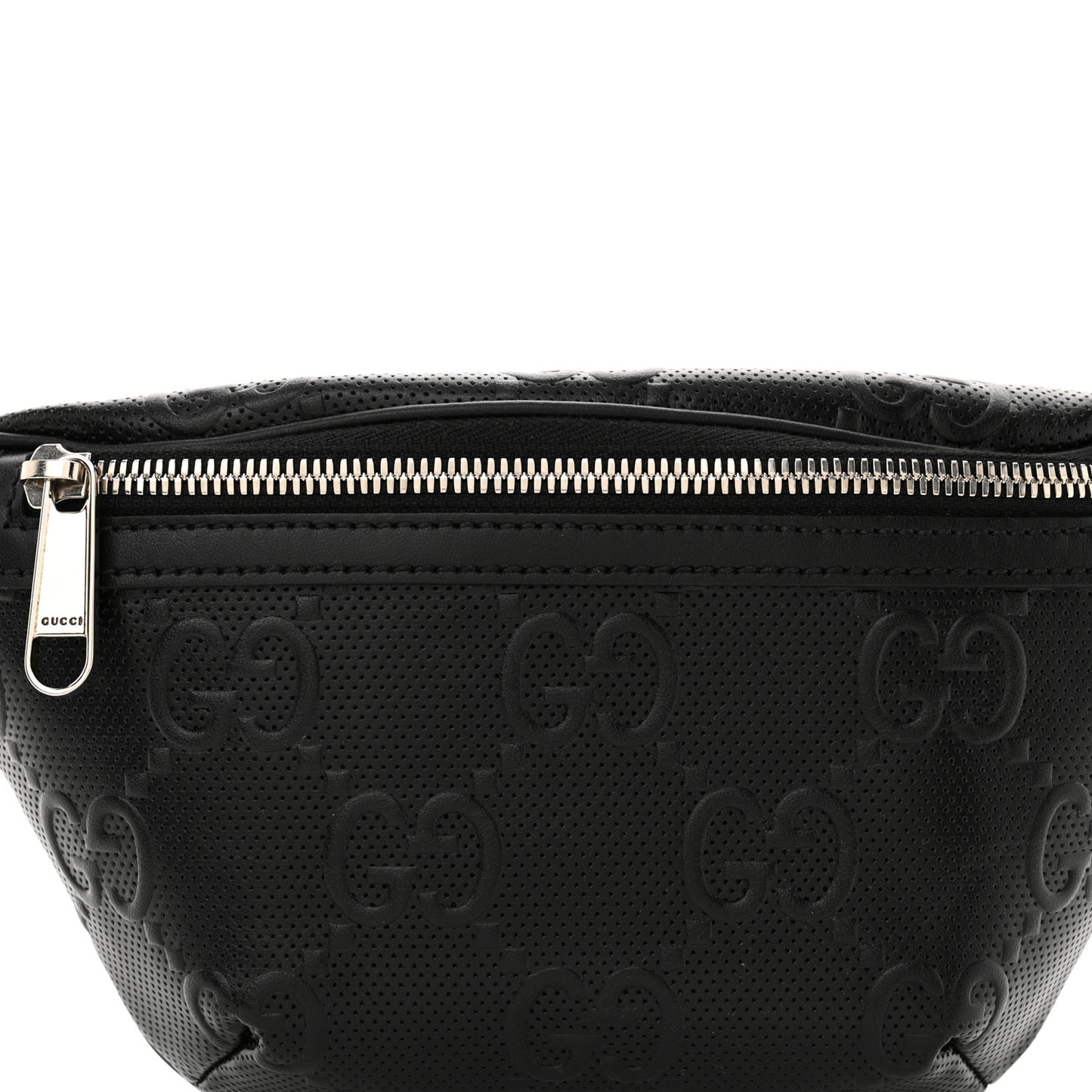 Calfskin GG Tennis Embossed Belt Bag Black