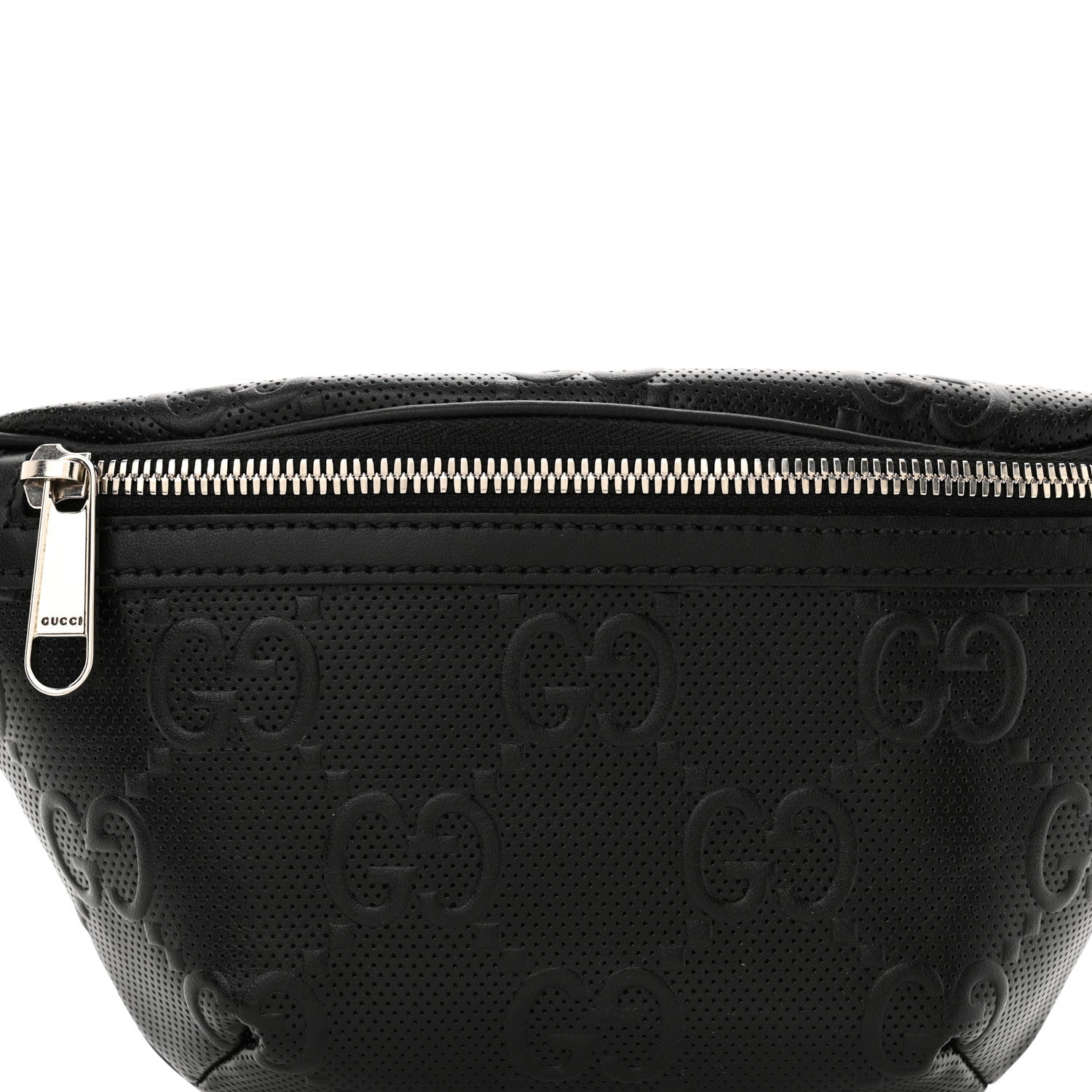 Gucci Calfskin GG Tennis Embossed Belt Bag Black 8 of 11