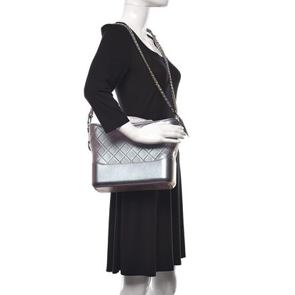 Chanel Iridescent Lambskin Calfskin Quilted Medium Gabrielle Hobo Light Purple 3 of 13
