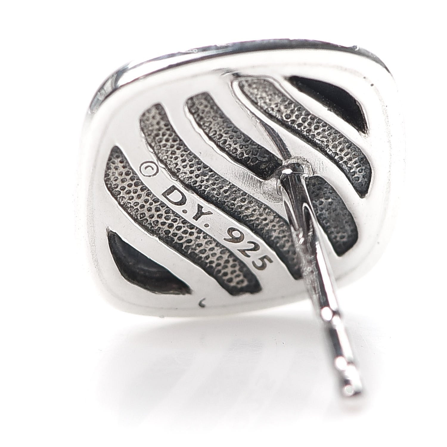 David Yurman Sterling Silver Hampton Blue Topaz 5mm Cable Classics Stud Earrings 4 of 5