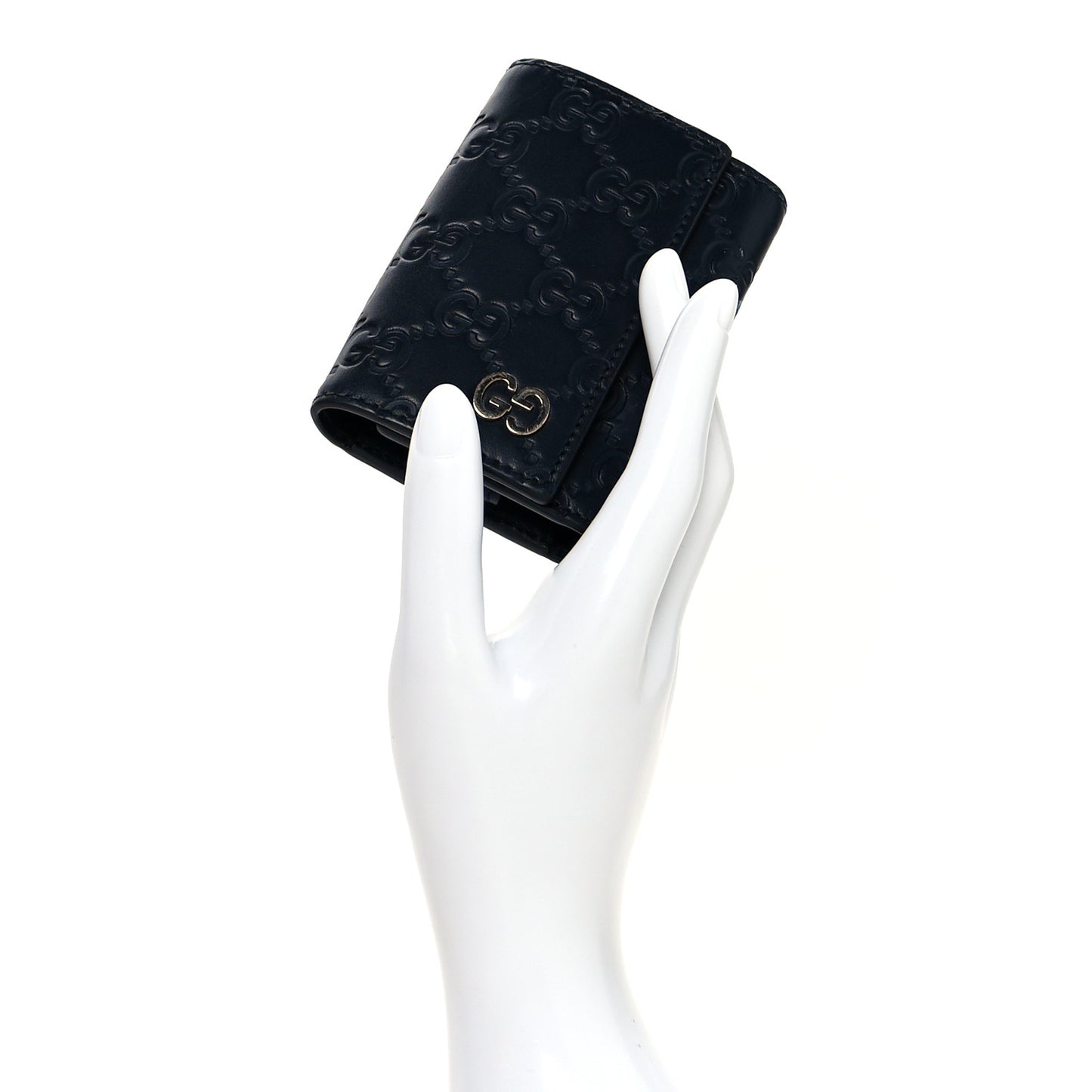 Guccissima Signature Dorian 6 Key Holder Case Blue