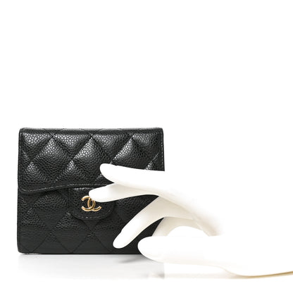 Chanel Caviar Quilted Compact Flap Wallet Black 2 of 9