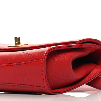 Chanel Calfskin Chevron Stitched Coco Waist Bag Red 10 of 11