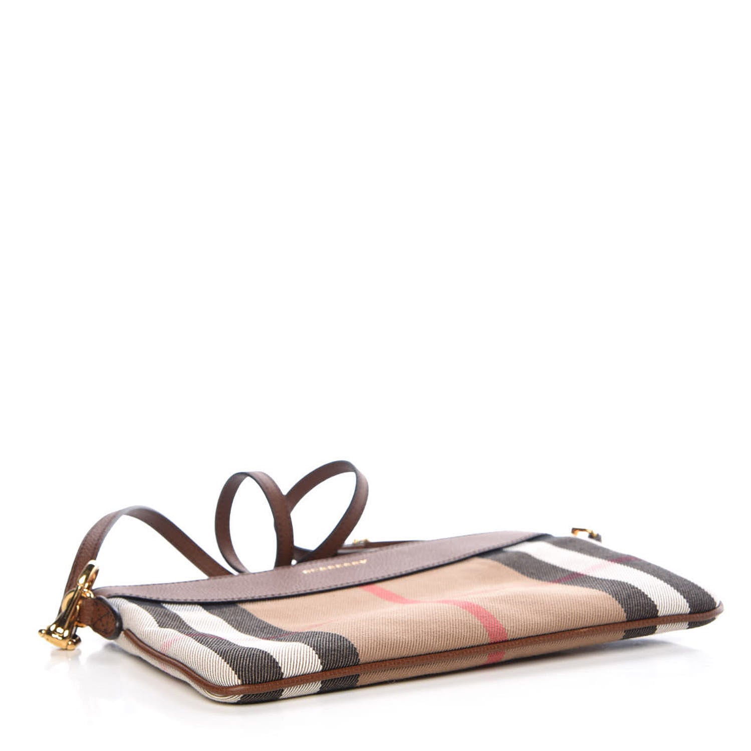 Burberry House Check Derby Peyton Crossbody Clutch Bag Tan 5 of 12