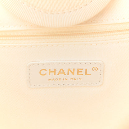 Chanel Canvas Pearl Medium Deauville Tote Ecru Beige 6 of 11
