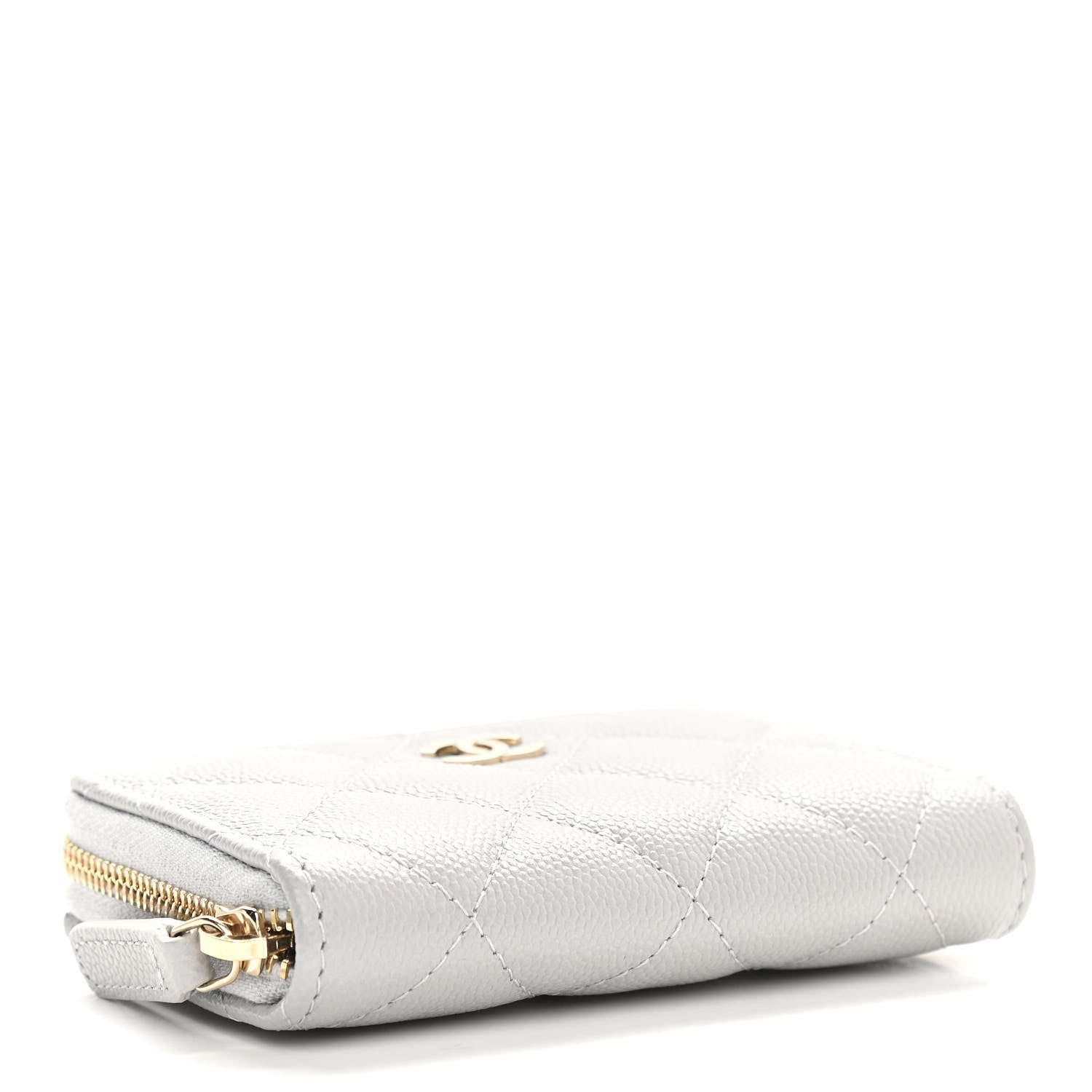 Chanel Caviar Quilted Zip Coin Purse Grey 4 of 8