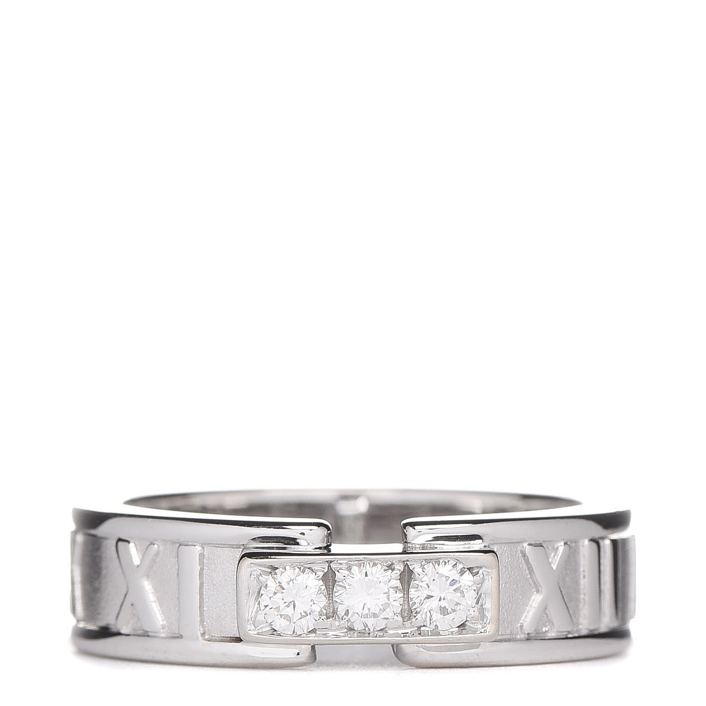 18K White Gold Diamond Atlas Ring 54 7