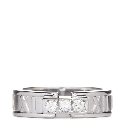 Tiffany 18K White Gold Diamond Atlas Ring 54 7 1 of 6
