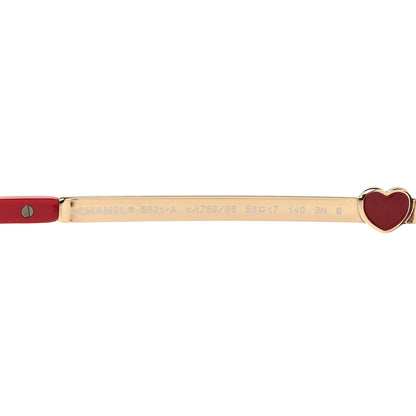 Chanel Acetate Polarized Square CC Heart Sunglasses 5521-A Red 5 of 7