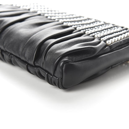 Chanel Lambskin Pearl Wristlet Clutch Black 7 of 10