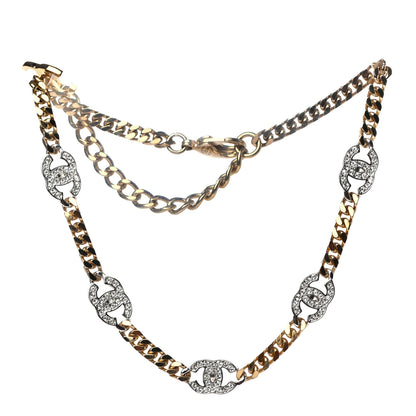 Chanel Crystal Chain CC Choker Gold Silver 1 of 3