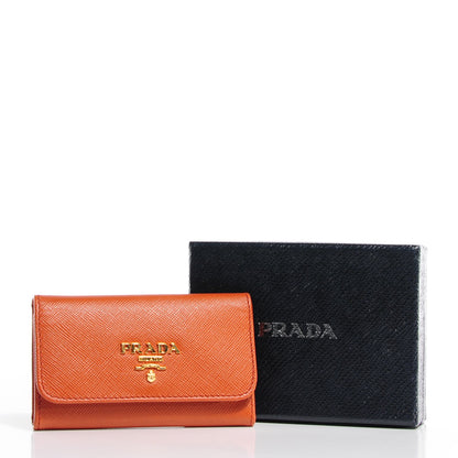 Prada Saffiano Metal 6 Key Holder Rame 2 of 10