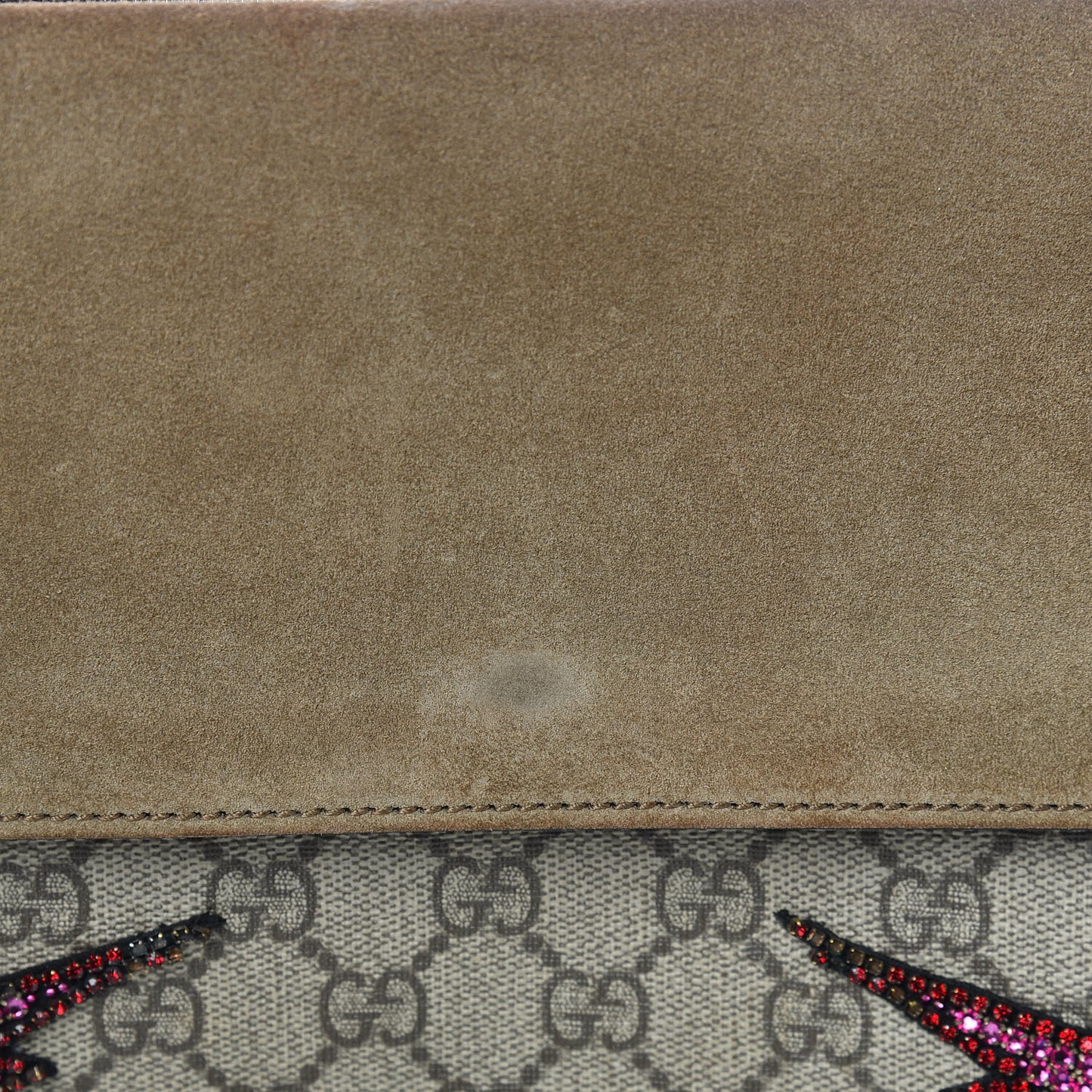 GG Supreme Monogram Lightning Embroidered Medium Dionysus Shoulder Bag Beige