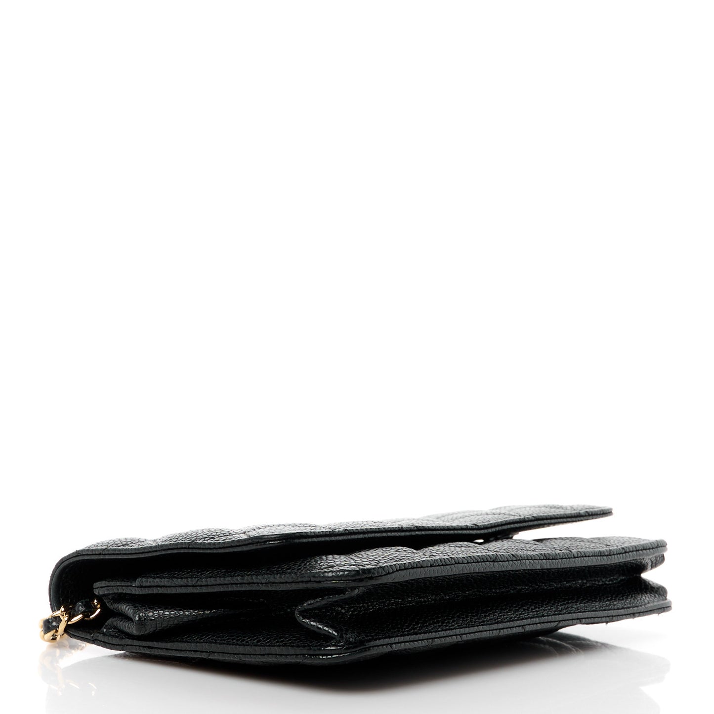 Caviar Quilted Wallet on Chain WOC Black