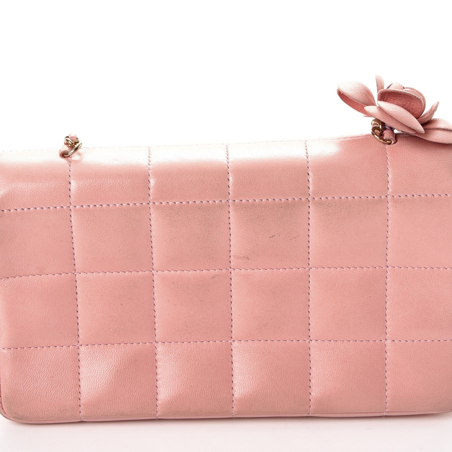 Chanel Lambskin Quilted Mini Chocolate Bar Camellia Flap Pink 8 of 12