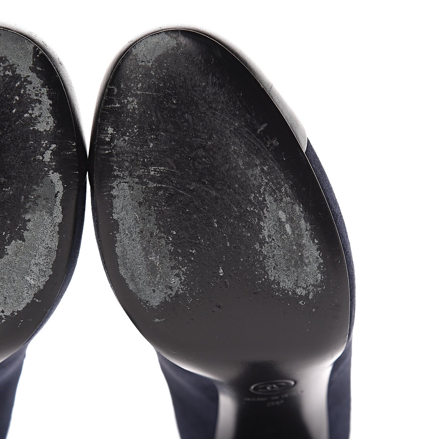 Suede Lambskin Cap Toe Pumps 39 Navy Black