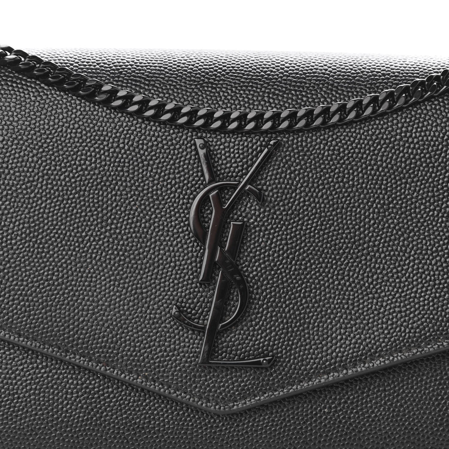 Saint Laurent Grain De Poudre Uptown Chain Wallet Black 8 of 10