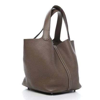 Hermes Taurillon Clemence Picotin Lock 22 MM Etoupe 3 of 9