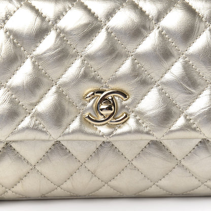 Chanel Metallic Aged Calfskin Quilted Mini Coco Handle Flap Gold 9 of 10
