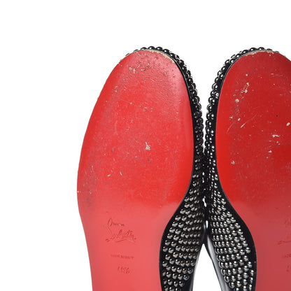 Christian Louboutin Calfskin Studded Womens Fred Clous Flats 40.5 Black Gun 11 of 14