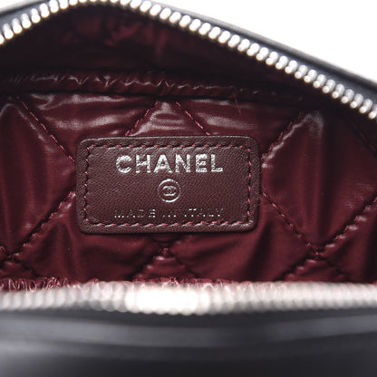 Chanel Lambskin Quilted Medium Curvy Pouch Cosmetic Case Black 5 of 9