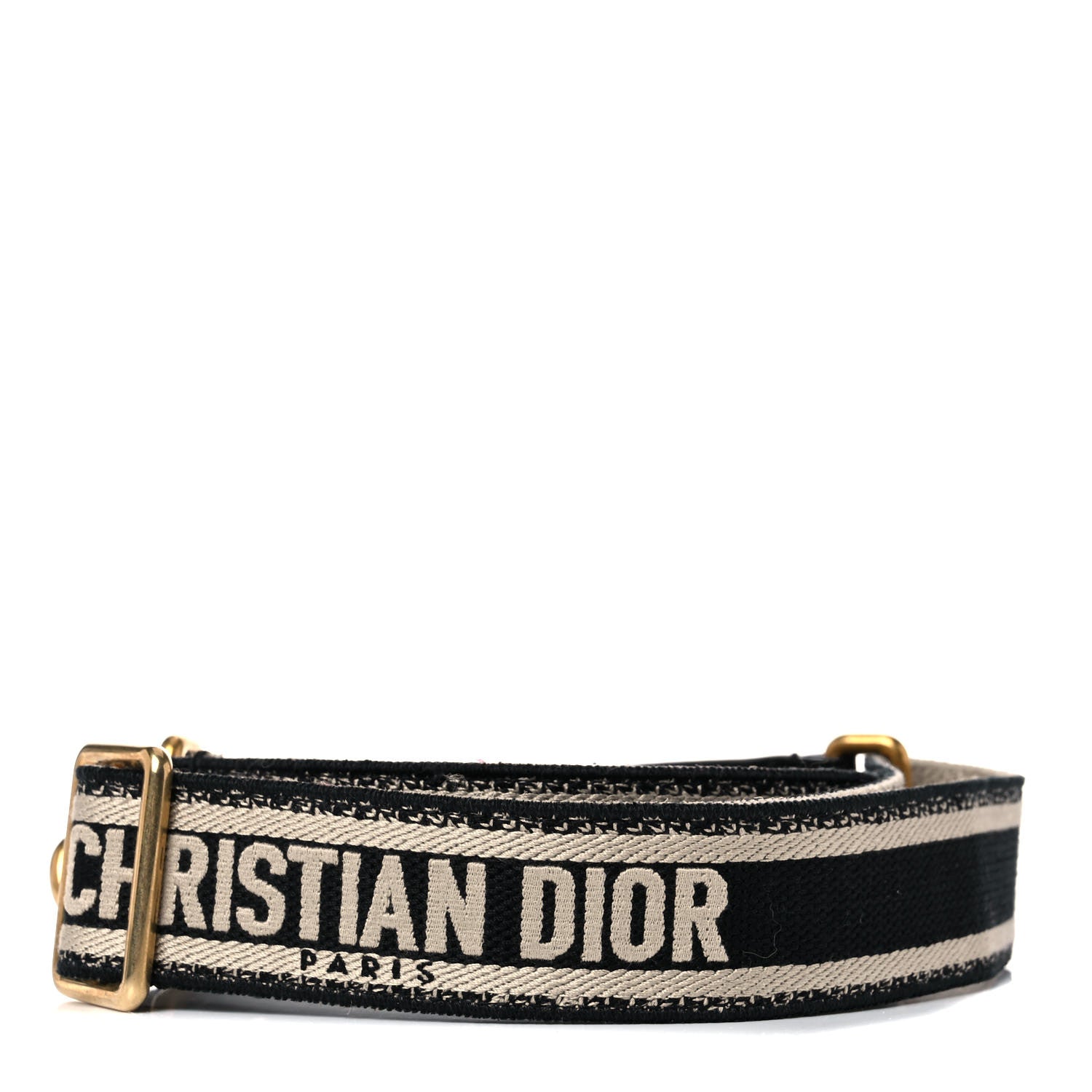 Christian Dior Canvas Embroidered Shoulder Strap Black 3 of 6
